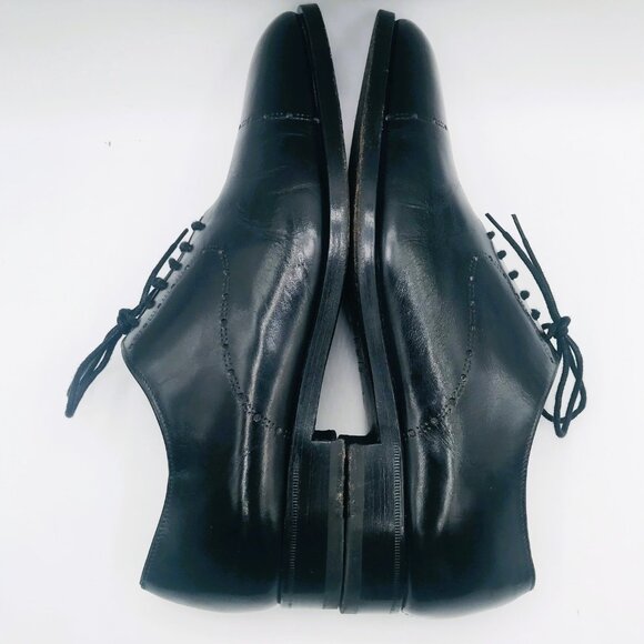 Fratelli Rossetti Italy 10973 Black Perforated Leather Cap Toe Oxford Shoes Sz 7 - Picture 4 of 15